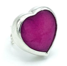 Georgina Doumat Venezuela Pink Jade Heart Ring Size 7.5 - £31.61 GBP