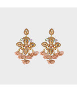 Flower Shape Rhinestone Alloy Dangle Earrings - $43.81 CAD