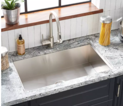 New 33&quot; Sitka Stainless Steel Dual-Mount Kitchen Sink- Single Hole by Si... - $369.95