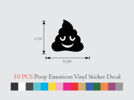 10 PCS Funny Poop Emoticon Vinyl Decal Sticker 2 Inch set - £9.74 GBP+