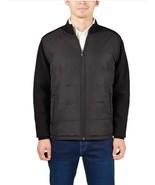 Infinity Mens Jacket Black Full-Zip Mixed Media Quilted Insulated Pockets - $102.50 CAD