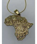 New Africa 304 Stainless Steel Pendant &amp; 18k Gold Filled Snake Chain Nec... - $29.70