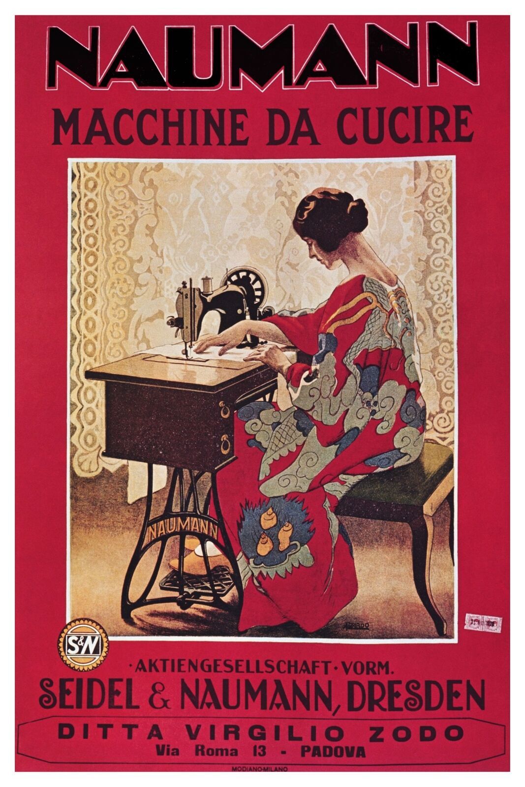 Naumann Sewing Machine Decorative Poster. Graphic Art. Wall Interior Design 2373