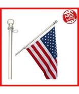 6 ft Heavy-Duty Tangle-Free Aluminum Flag Pole for Residential &amp; Commerc... - $60.38