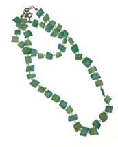 Green &amp; Turquoise Real Sea Shell Beautiful Necklace Choker &amp; Bracelet Set JL749 - £7.55 GBP