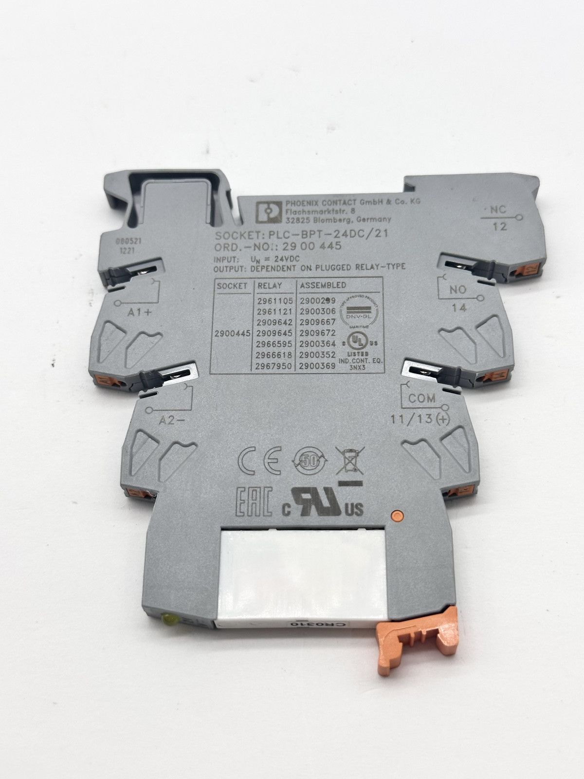 Phoenix Contact PLC-BPT-24DC/21 Relay Terminal Block 6A  - $10.25