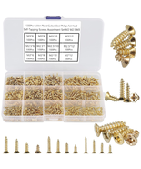 1200Pcs Tiny Phillips Flat Head Self Tapping Screws for Wood, Plastic an... - $240.77 MXN