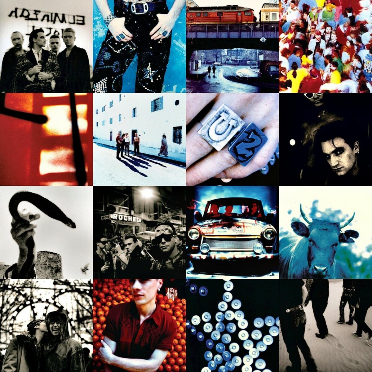 U2 Achtung Baby BANNER 2x2 Ft Fabric Poster Tapestry Flag album cover art - $22.00