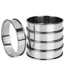 4 Inch English Muffin Rings, Stainless Steel Crumpet Rings, Tart Rings F... - $33.99