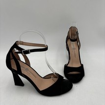 Chinese Laundry ROBBY Black Faux Suede Open Toe Ankle Strap Sandals, Size 6.5M - £18.47 GBP