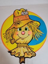 Vintage Beistle Halloween Decoration Made in USA 16&quot; Scarecrow Classroom Cut Out - £27.40 GBP