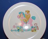 child&#39;s vintage plate ceramic teddy bear rocking horse toys  dinnerware - $7.27