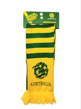 Australia Socceroos 2009 Knit Scarf Fringe Spellout Sekem Green Yellow N... - $18.99
