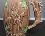 Vtg Elbro Japan Canada Mounted Police Horse Handle Maple Leaves Ceramic Mug - $19.99