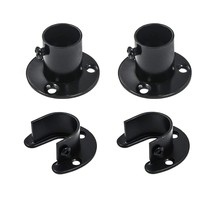 4-Pack Heavy Duty Stainless Steel Closet Rod End Supports Closet Pole Sockets Fl - £15.13 GBP