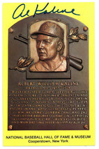 Al Kaline signed Hall of Fame Plaque Card imperfect- JSA #RR76652 (3.5x5... - £19.63 GBP