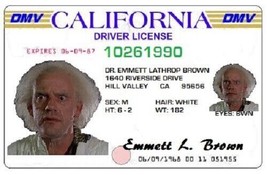 1985 Back To The Future Drivers License Prop Dr Emmett Brown Christopher... - $2.84
