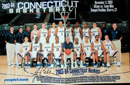 UConn Huskies Men&#39;s Basketball Team 2003-04 Photo w/Jim Calhoun Signature - £20.59 GBP