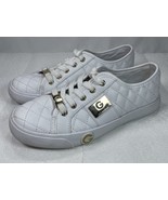 G By Guess Quilted Lace Up Sneakers Women&#39;s Size 5.5 White Leather - $24.11