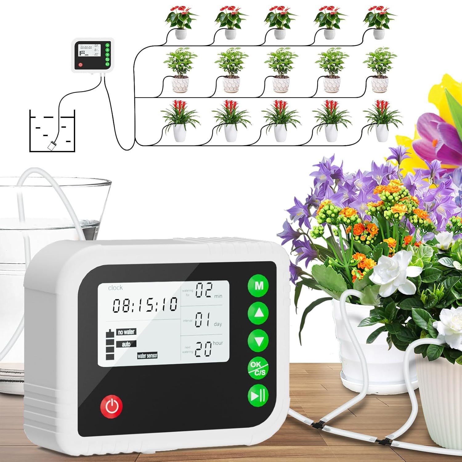 Automatic Plant Water Indoor, 15 Potted Plants Self Watering System, Aut... - $51.99