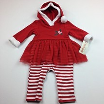 Cat &amp; Jack Baby Girl Red Hooded Christmas Holiday One Piece Outfit Mrs Claus 3-6 - £19.66 GBP