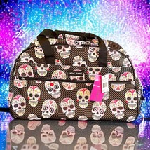 Betsey Johnson Designer Carry On Rolling Duffel Bag In Skull Party RV $160 NWT - £99.21 GBP