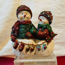 Lang &amp; Wise Sherri Buck Baldwin Christmas Snowmen Figurine Hand In Hand 2000 #8 - £23.70 GBP