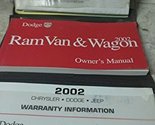 2002 Dodge Ram Van &amp; Wagon Owners Manual [Unknown Binding] Daimler Chrysler - $48.99