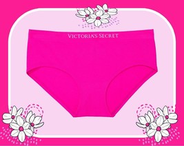 M   Bright Pink Turquoise Seamless LOGO Victorias Secret Hipster Hiphugger Panty - £8.78 GBP