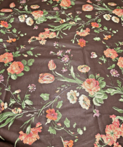 Brunschwig &amp; Fils Jardiniere Fabric 1980 Brown Large Scale Floral 12 Yards - $544.49