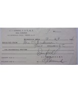 Vintage C.J. Kemink d.D.s. Oral surgeon Muskegon MI receipt 1929 - $1.99