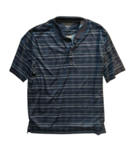 Greg Norman Play Dry Polo L large blue striped short sleeve shirt men - £13.29 GBP