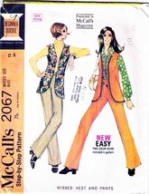 Vintage 1969 Misses&#39; VEST &amp; PANTS Pattern 2067-m Size 12 - £9.38 GBP