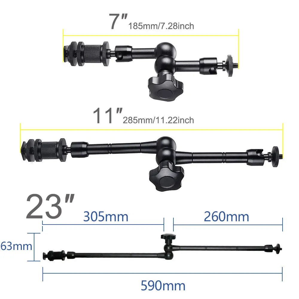 Sporting 7|11|23 Inch Metal Articulating A Arm Super Clamp Holder Stand for DSLR - £28.77 GBP