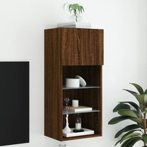 TV Cabinet with LED Lights Brown Oak 40.5x30x90 cm - £37.50 GBP