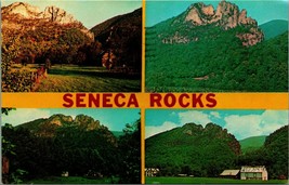 Seneca Rocks Monongahela National Forest WV Multiview Vtg Chrome Postcard - £2.30 GBP