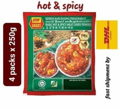 BABA&#39;s Hot &amp; Spicy Meat Curry Powder 4 packs x 250g fast shipment by DHL - £54.30 GBP