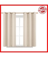 Farmhouse Style Grommet Curtains - 45 Inch Light Filtering Drapes in Lig... - $70.23 CAD
