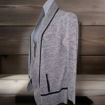 LOU &amp; GREY Sweater Medium Open Front Cardigan Long Sleeve Cotton Gray - $15.49