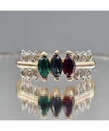 Joseph Esposito Mothers Ring 14k Gold Plated Red Blue Green Crystal Espo... - $464.71 MXN