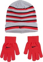 Nike Boy&#39;s Girl&#39;s Futura Foldover Beanie Hat &amp; Gloves 2 Piece Set - £14.38 GBP