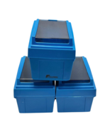 Fellowes Disk File Storage 3.5 Inch Case Blue Lot 3 Each Floppy Discs - £43.36 GBP