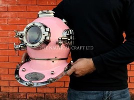 Antique Pink Diving Helmet US Navy Mark V Metal Alloy Deep Sea Diver Hel... - £162.19 GBP