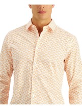 Alfani Men&#39;s Regular-Fit Diamond Geo-Print Shirt in Nectarine-2XL - £15.70 GBP