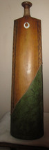 Tall (37&quot;) wood &amp; Leather covered VASE Bottle for water / wine, etc - $2,397.23 MXN