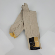 Vintage Gold Toe Ribbed Mens Dress Socks Tan Khaki Argyle Diamond Cotton Nylon - £15.86 GBP