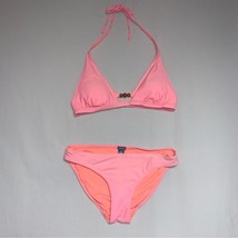 Aerie Neon Pink Super Scoop String Bikini Women’s Small Beach Pool Swim Set - £30.03 GBP