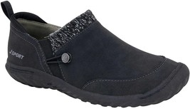 Jsport Ladies&#39; Black Alice Slip-On Faux Fur Size 6 Comfort Shoes - £19.65 GBP