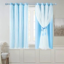 Blue Blackout Curtains 54 Inch Long, Double Layered Blue Curtains For, 2 Pcs - $50.97