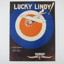 Lucky Lindy Sheet Music Charles Lindbergh Plane Abel Baer &amp; Gilbert Vintage 1927 - £11.98 GBP